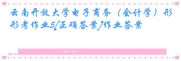 云南开放大学电子商务（会计学）形考作业5[正确答案]作业答案