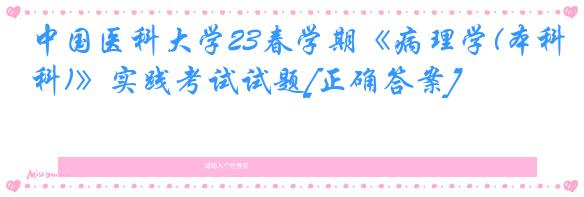 中国医科大学23春学期《病理学(本科)》实践考试试题[正确答案]