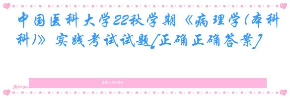 中国医科大学22秋学期《病理学(本科)》实践考试试题[正确正确答案]